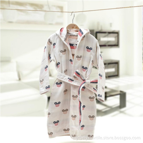Hot Sale Printing Comfortable 100% Cotton Bathrobe Kids